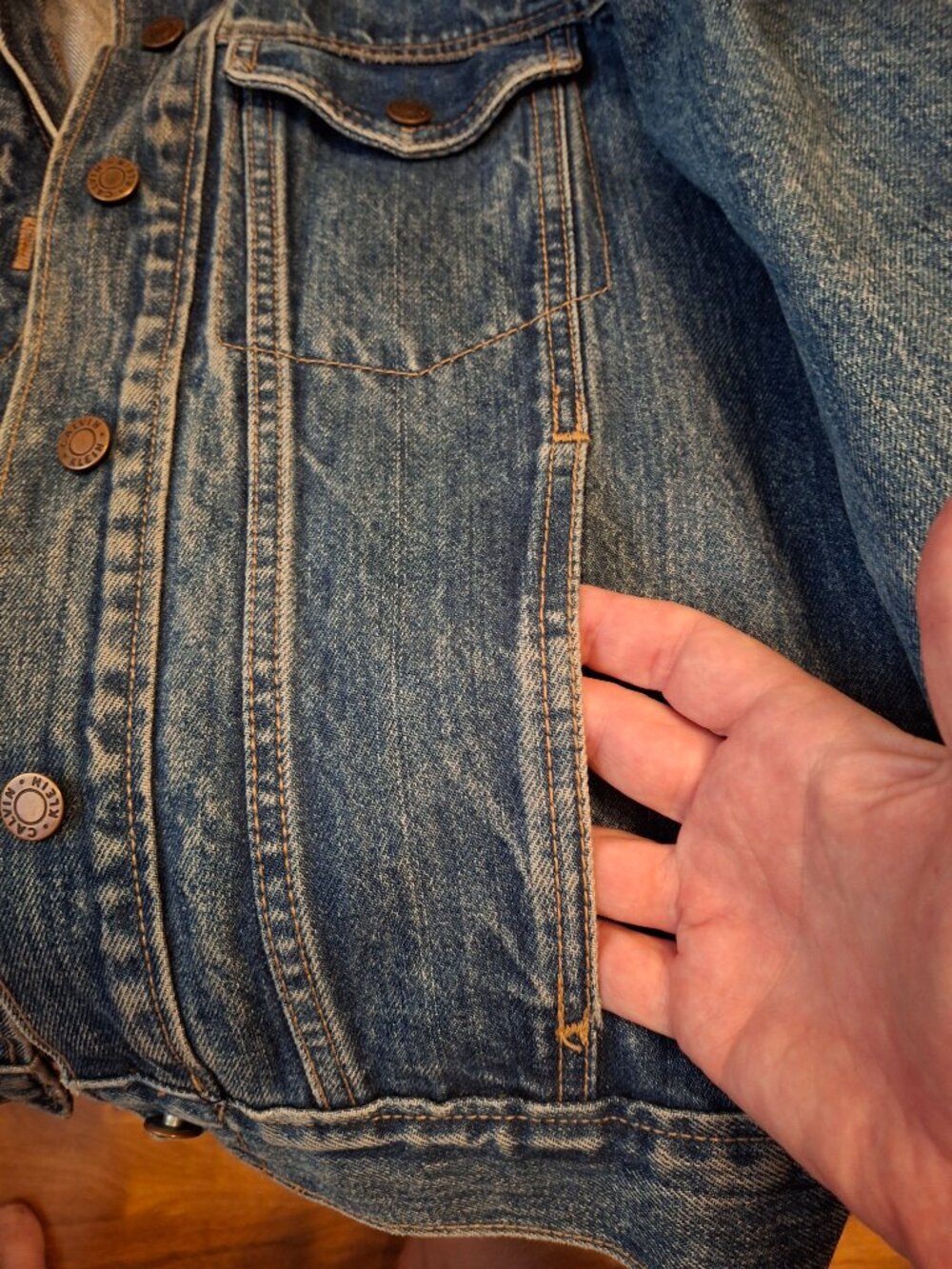 Vintage Calvin Klein Denim Jacket - Women's Large - Picture 7 of 9